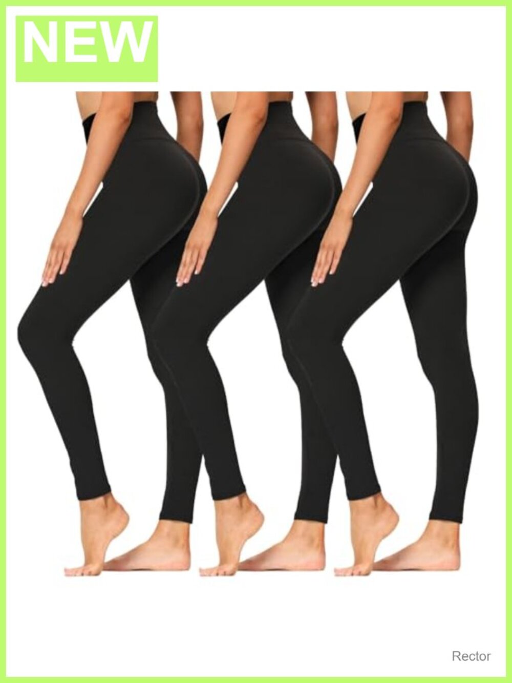 High Waisted Tummy Control Leggings 3 Pack Soft Stretch